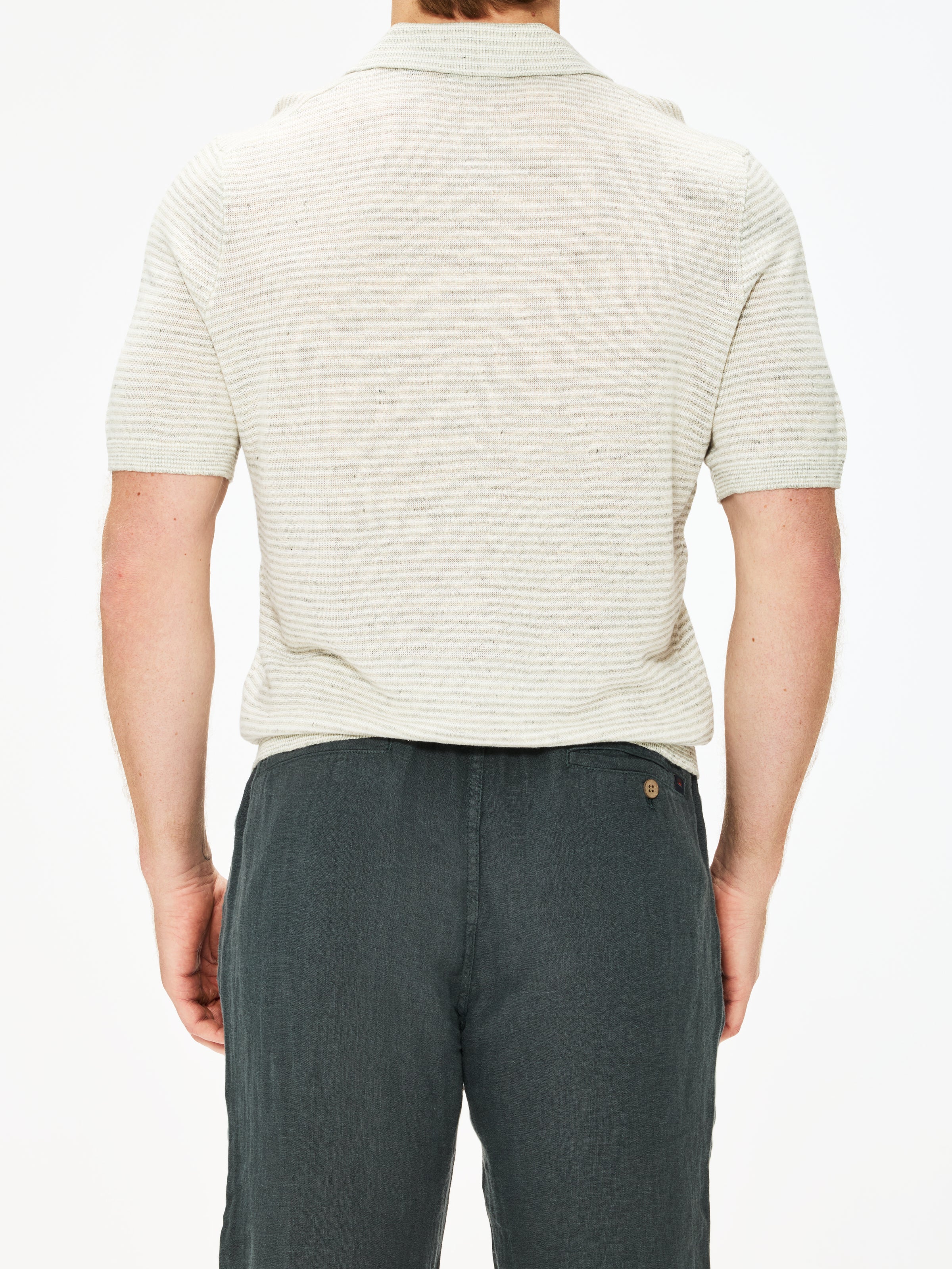 Faherty Short Sleeve Linen Sweater Polo