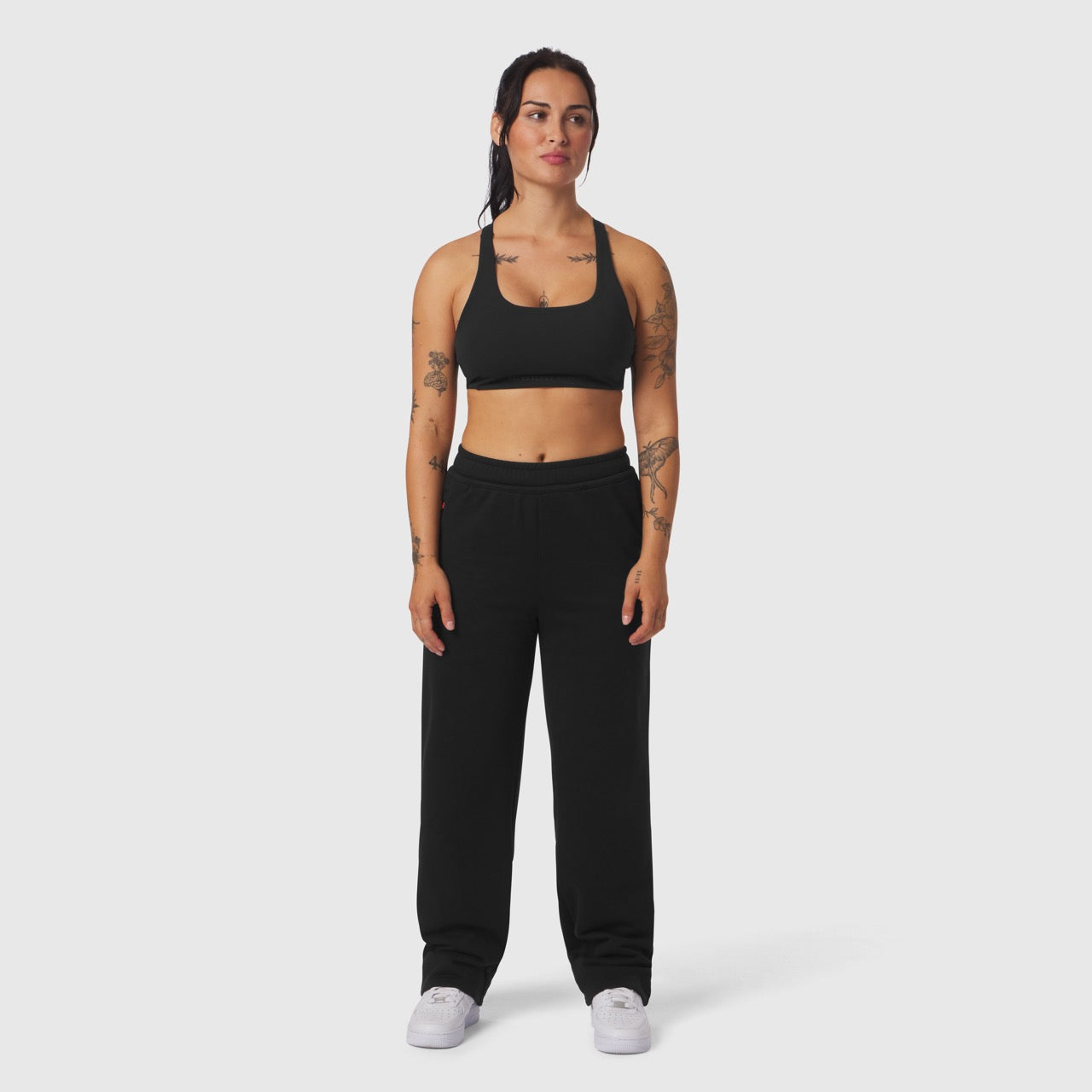 W034. Sorona® Terry Straight Leg Sweats - Black