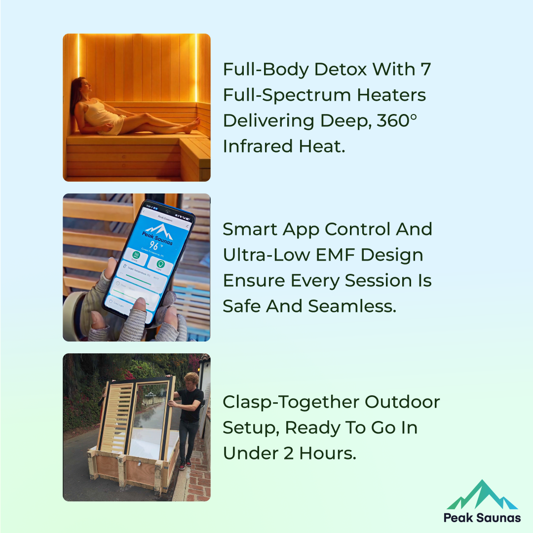 Patagonia 2-Person Outdoor Full Spectrum Infrared Sauna with Full-Body Medical-Grade Red Light Therapy and Smart WiFi App Control