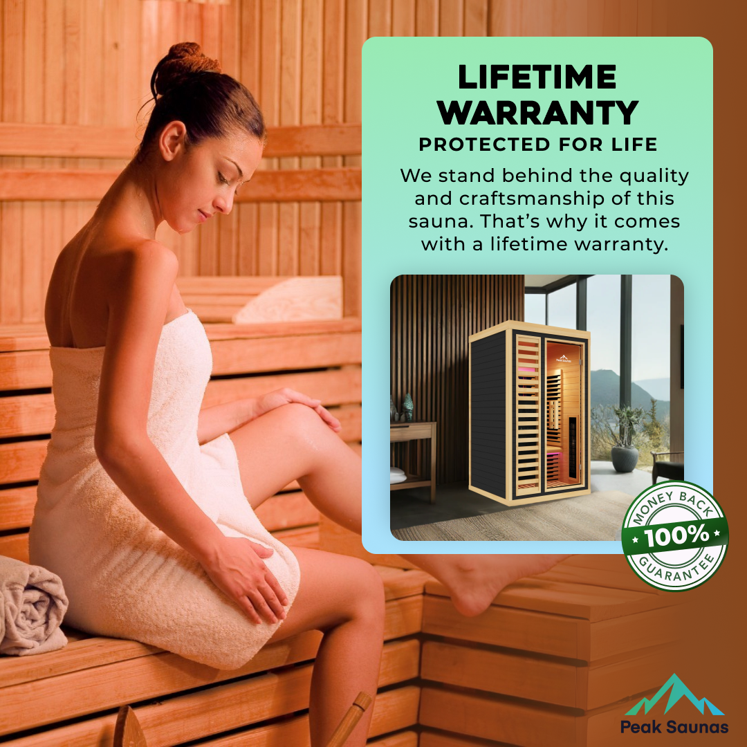Shasta 1-Person Full Spectrum Infrared Sauna with Full-Body Medical-Grade Red Light Therapy & Smart WiFi App Control