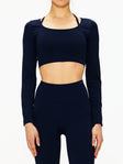 Adanola Classic Seamless Open Back Long Sleeve Top