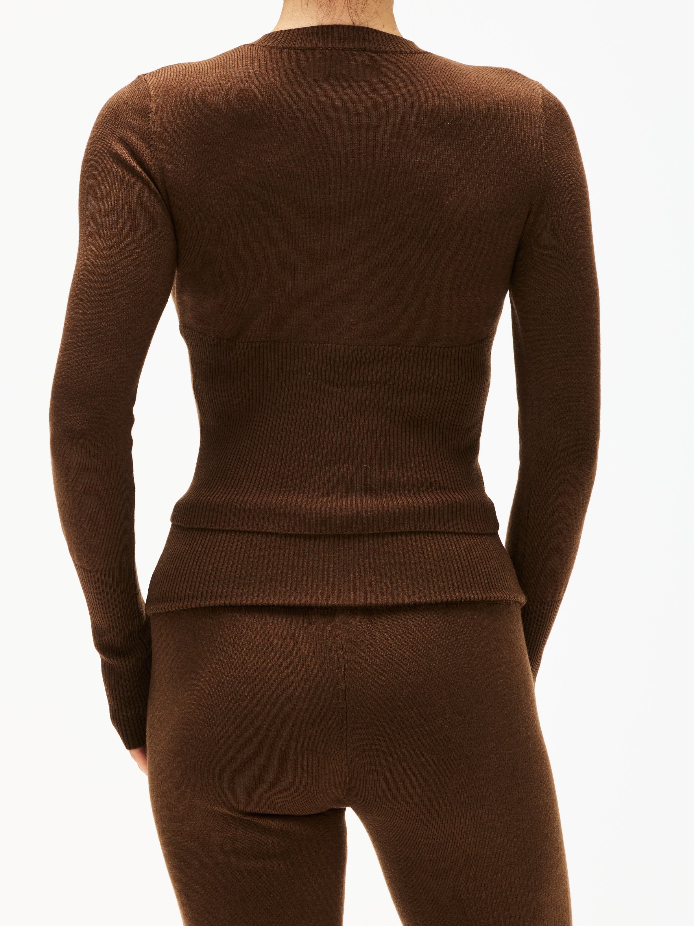 Adanola Merino Blend Knit Button Up Sweatshirt