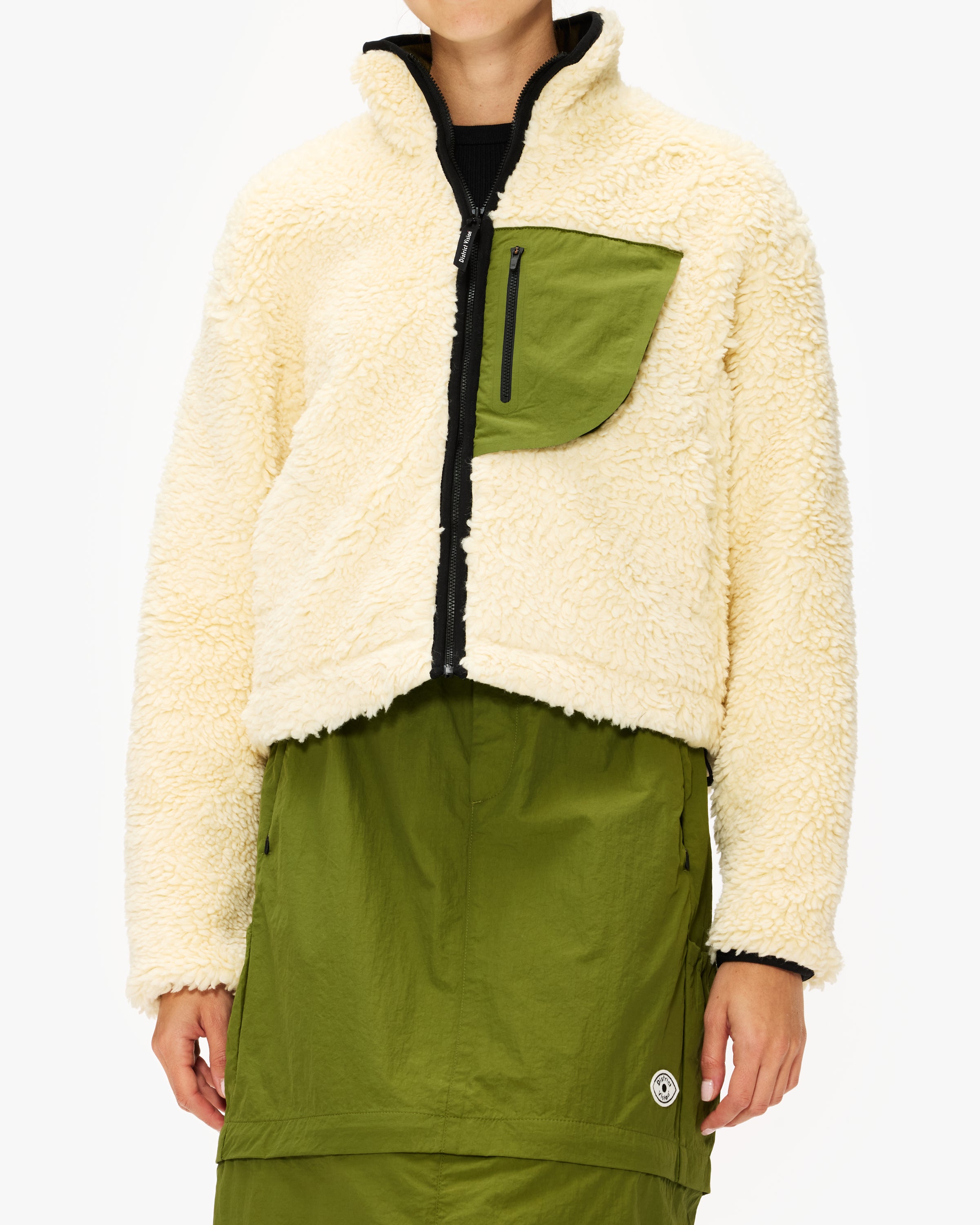 District Vision Cropped High-Pile Wool Fleece Jacket