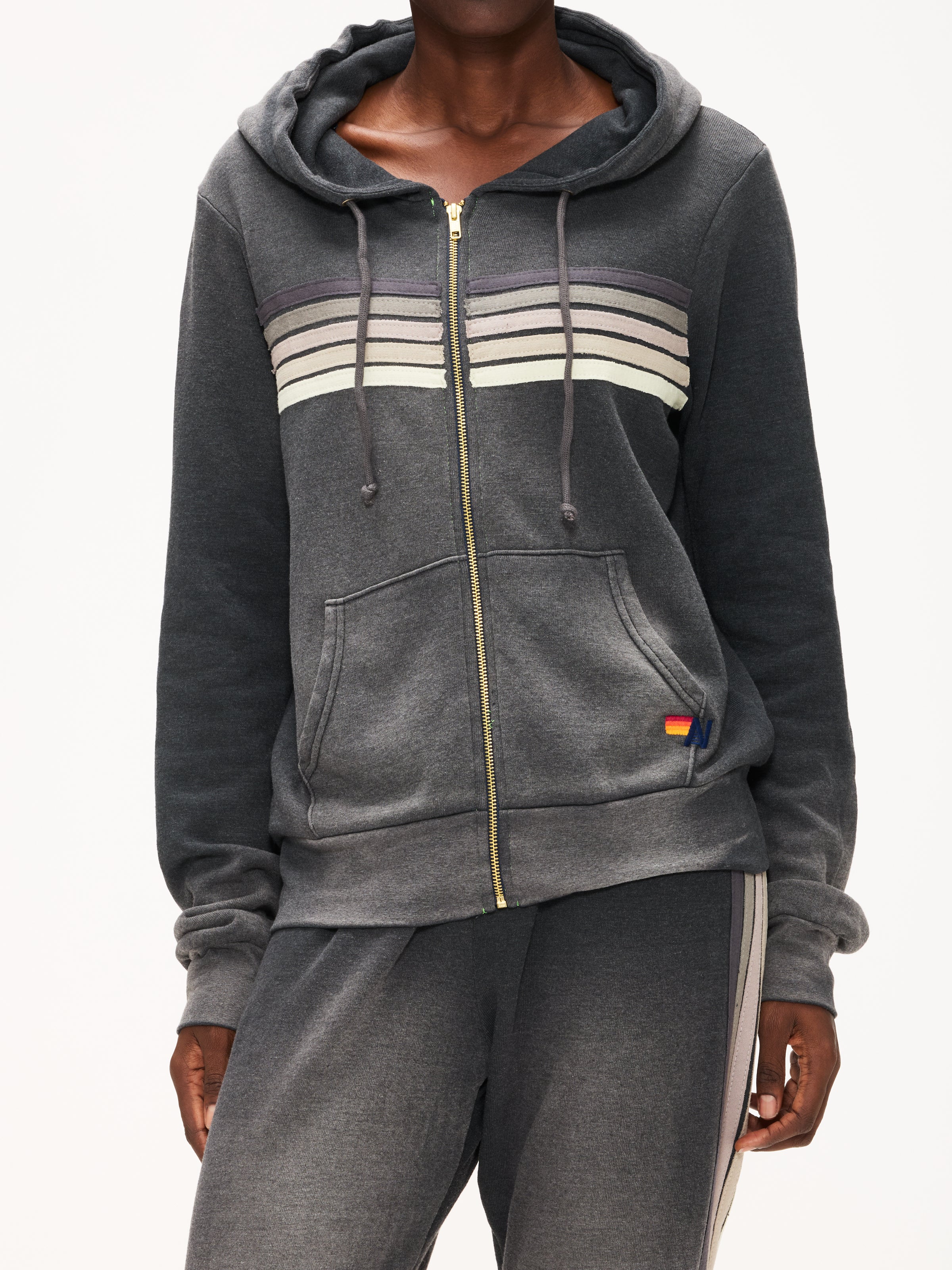 Aviator Nation 5 Stripe Zip Unisex Hoodie