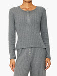 Leset Pointelle Long Sleeve Henley