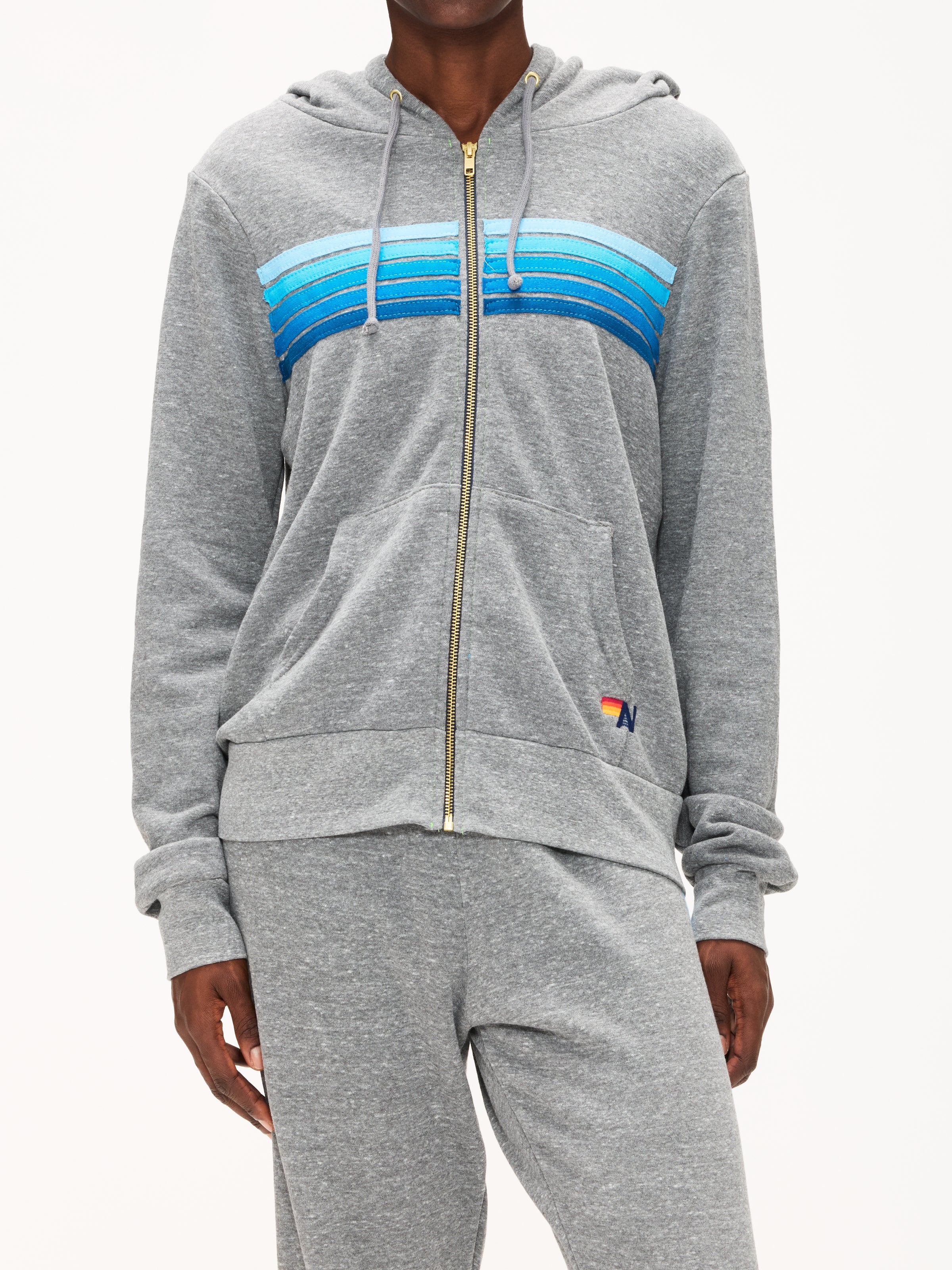Aviator Nation 5 Stripe Zip Unisex Hoodie
