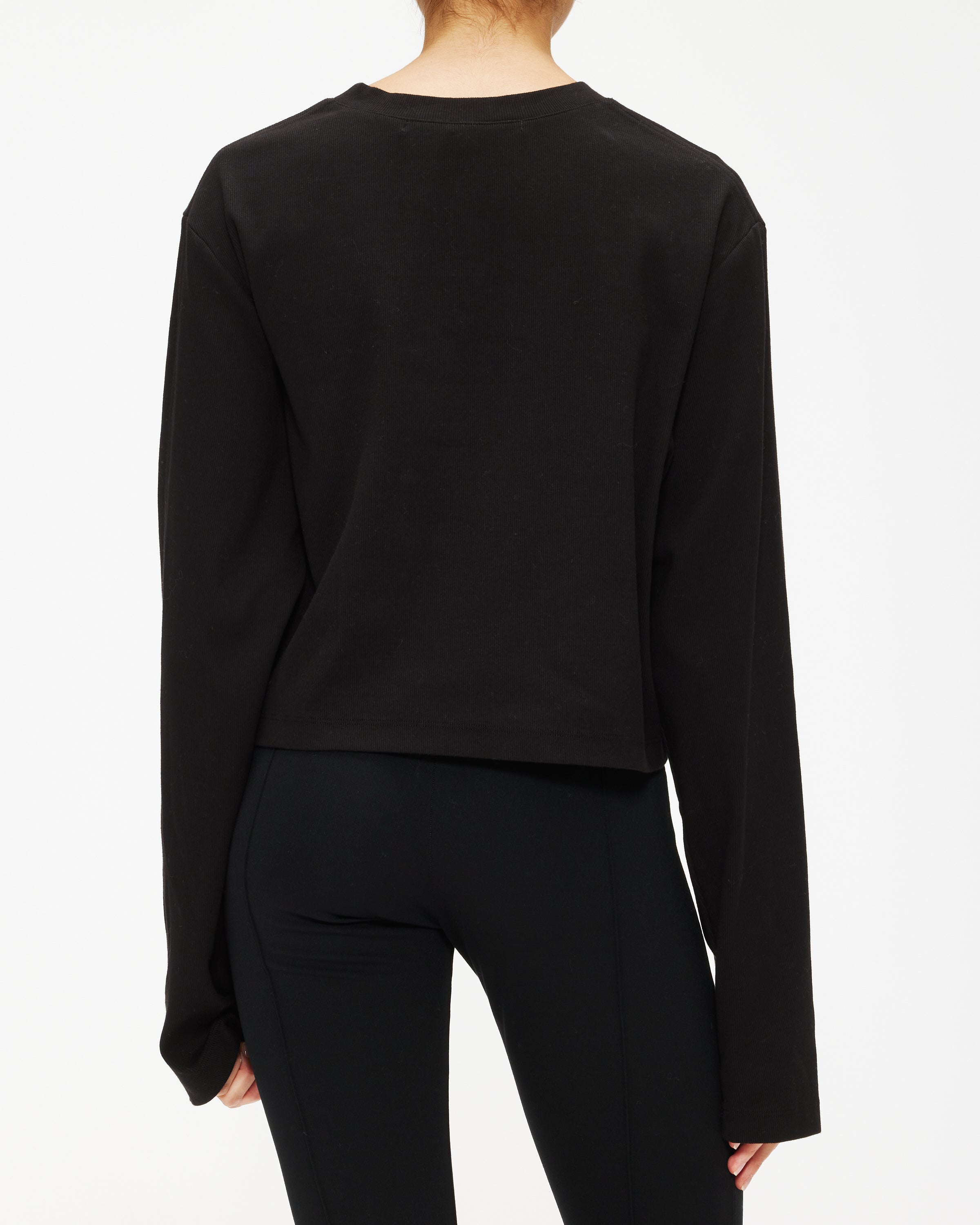 Enza Costa Supima Knit Boxy Long Sleeve Crew