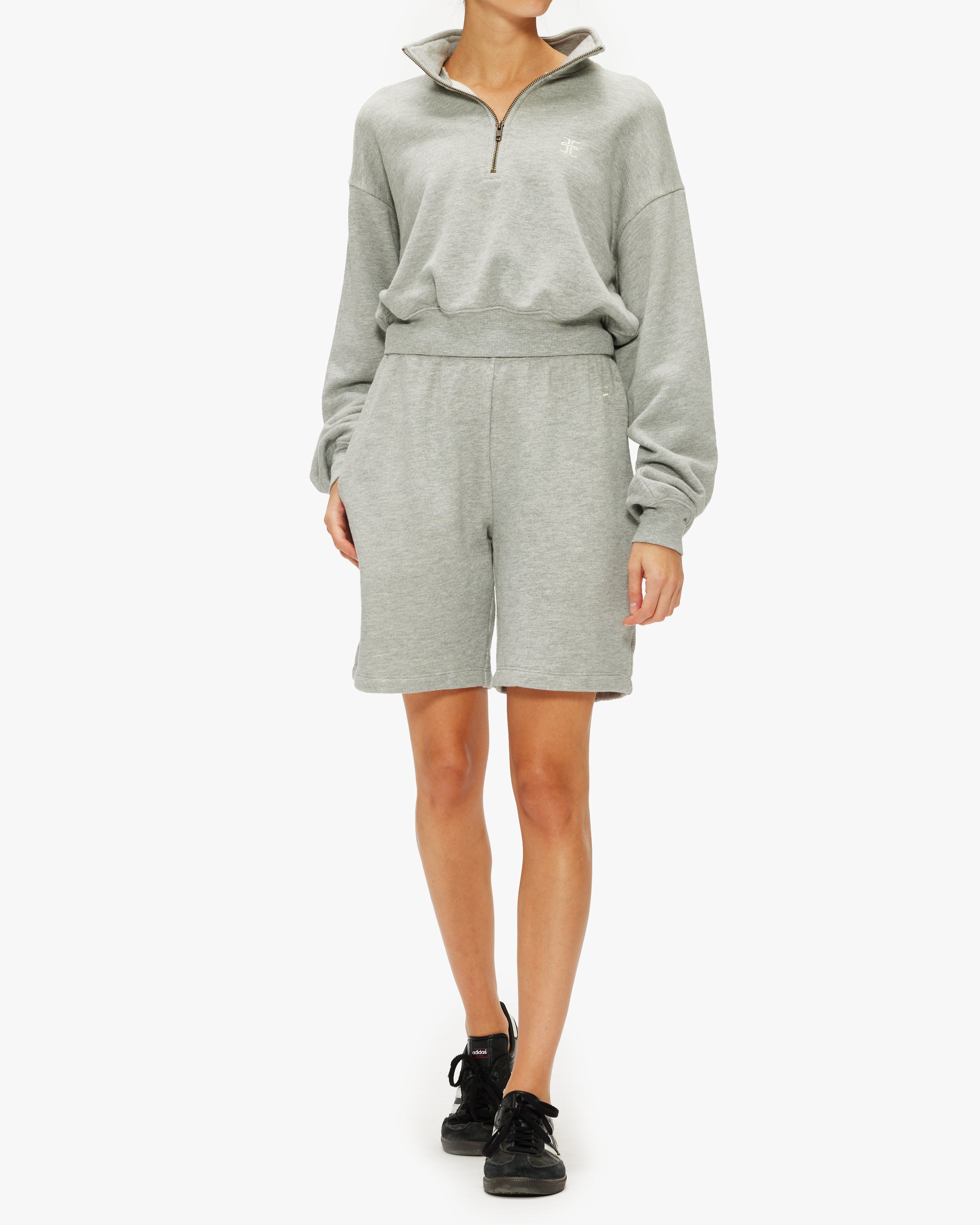 Eterne Cropped Half-Zip Sweatshirt