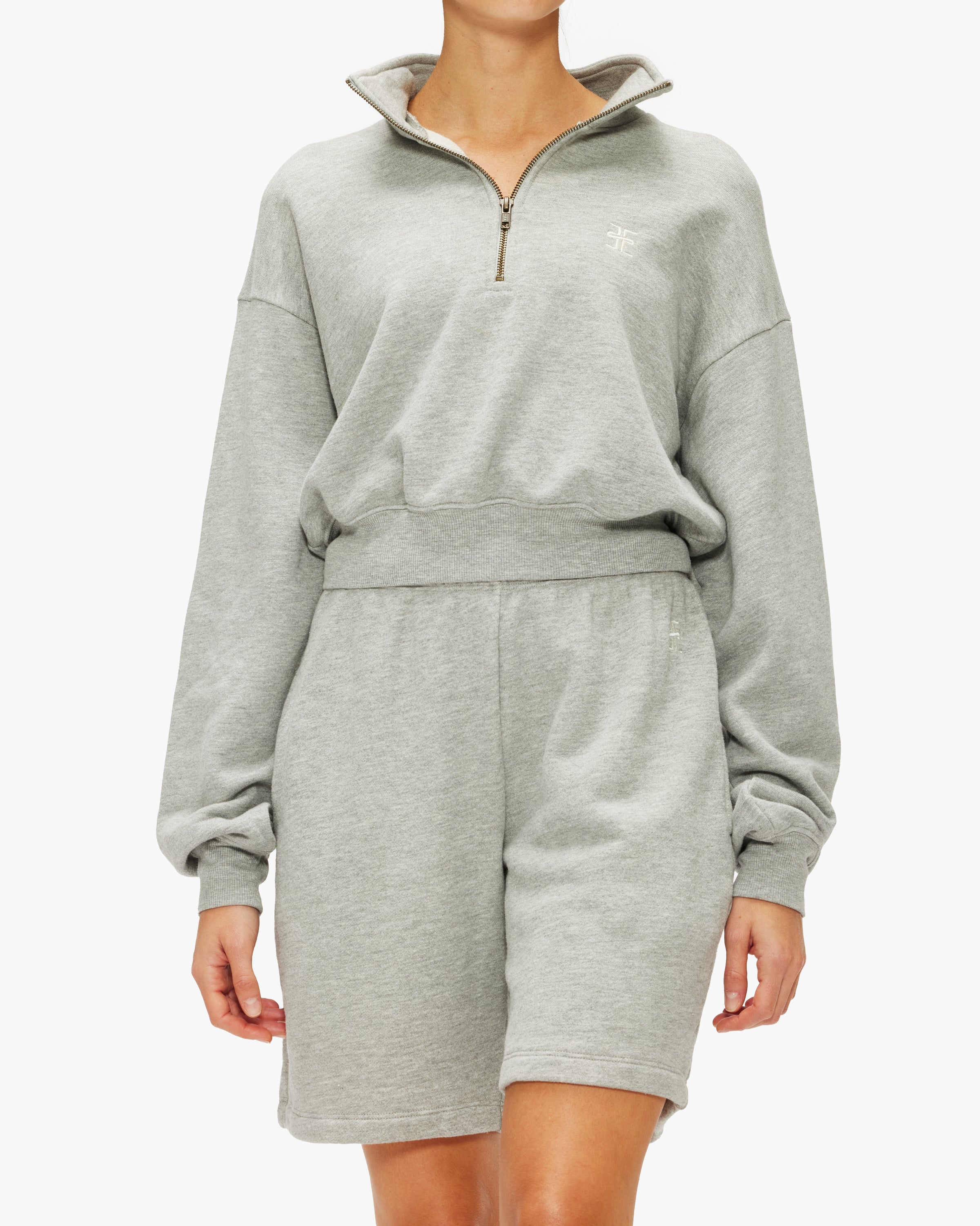 Eterne Cropped Half-Zip Sweatshirt