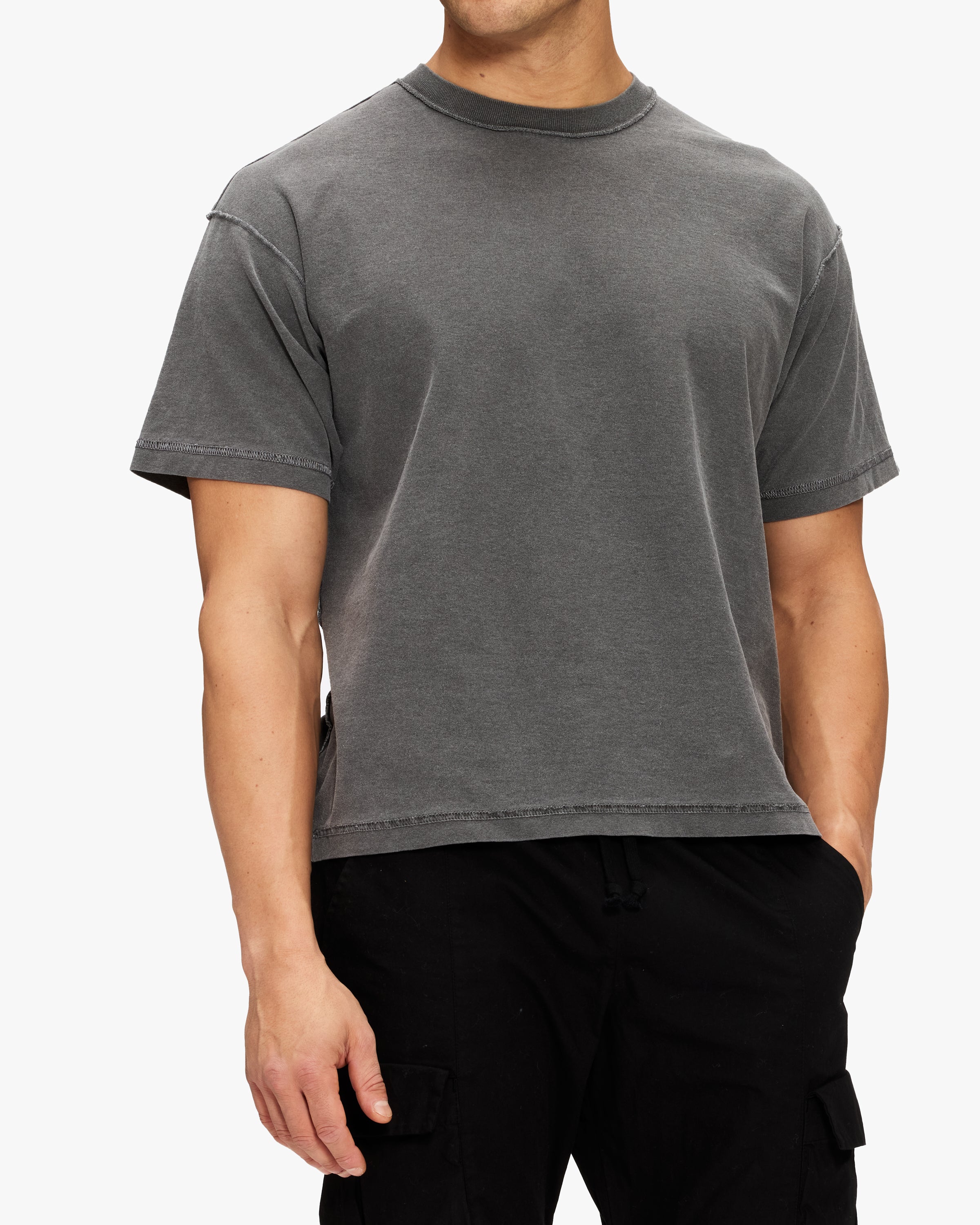 John Elliott Reversed Cropped Short Sleeve Tee