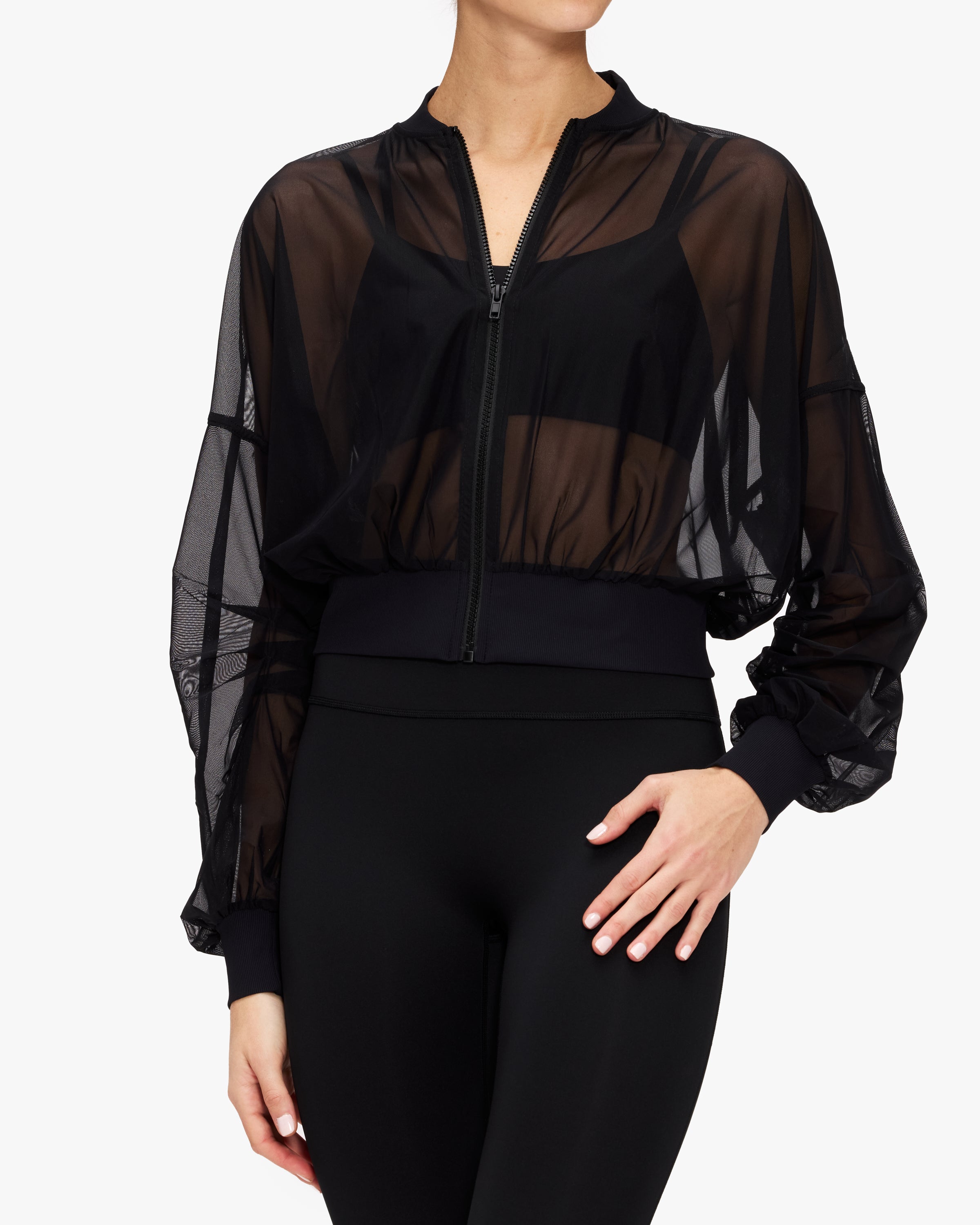 Lanston Mesh Tuck Sleeve Bomber