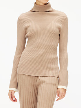 Varley Ravena Rib Knit High Neck Top