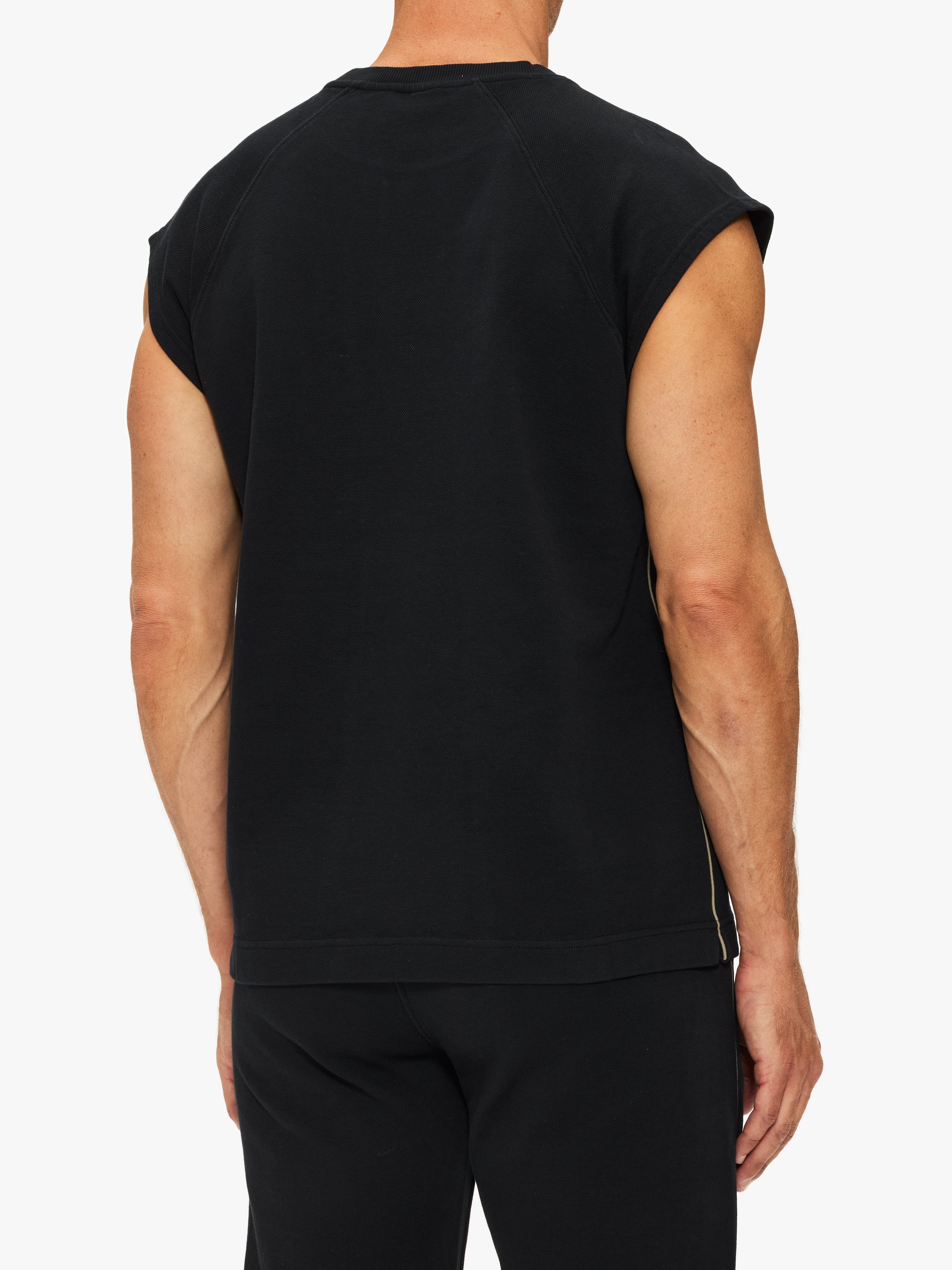 Ron Dorff Pique Sleeveless Sweatshirt Piping