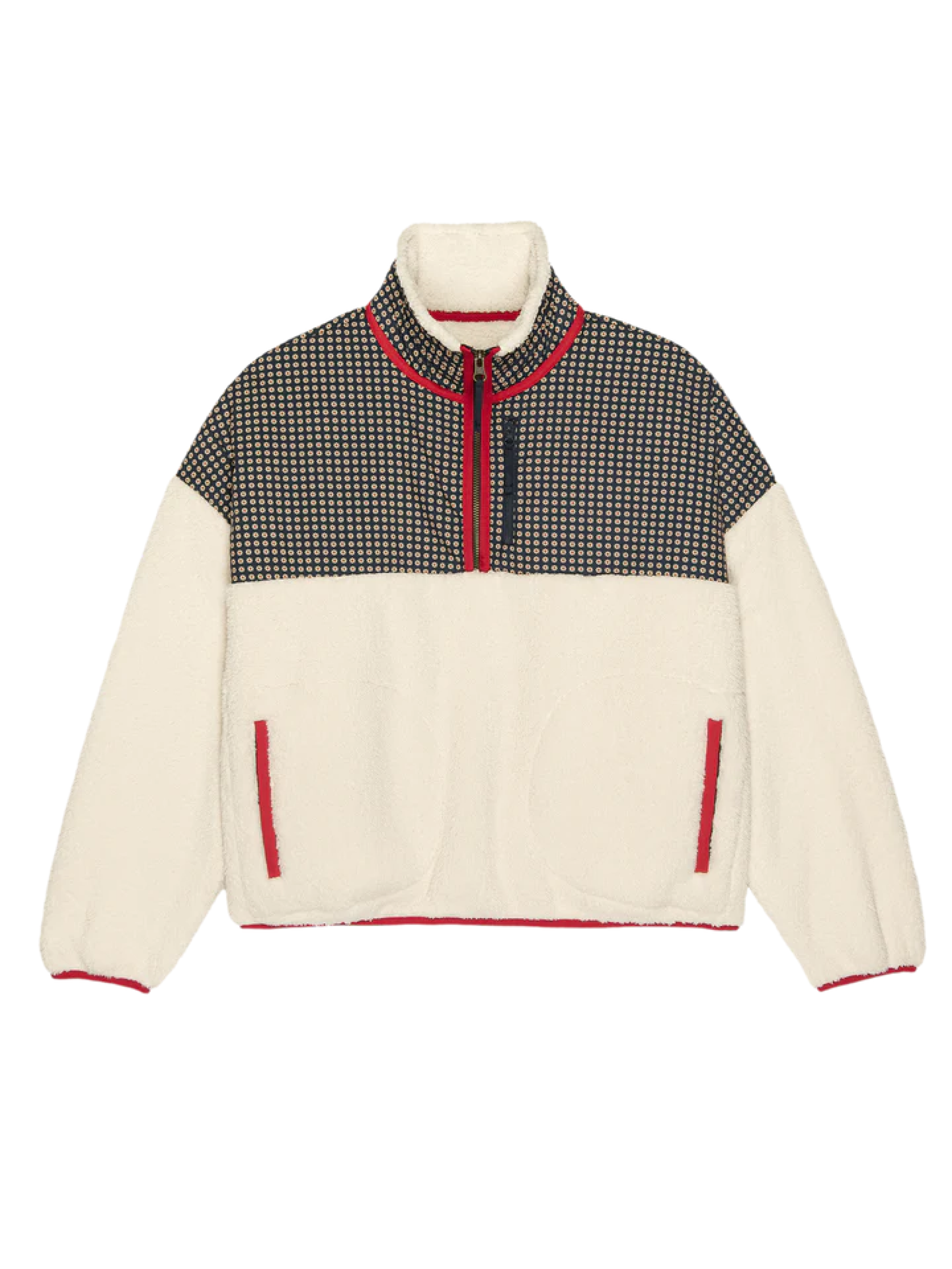 The Great The Print-Mix Plush Terrain Half Zip