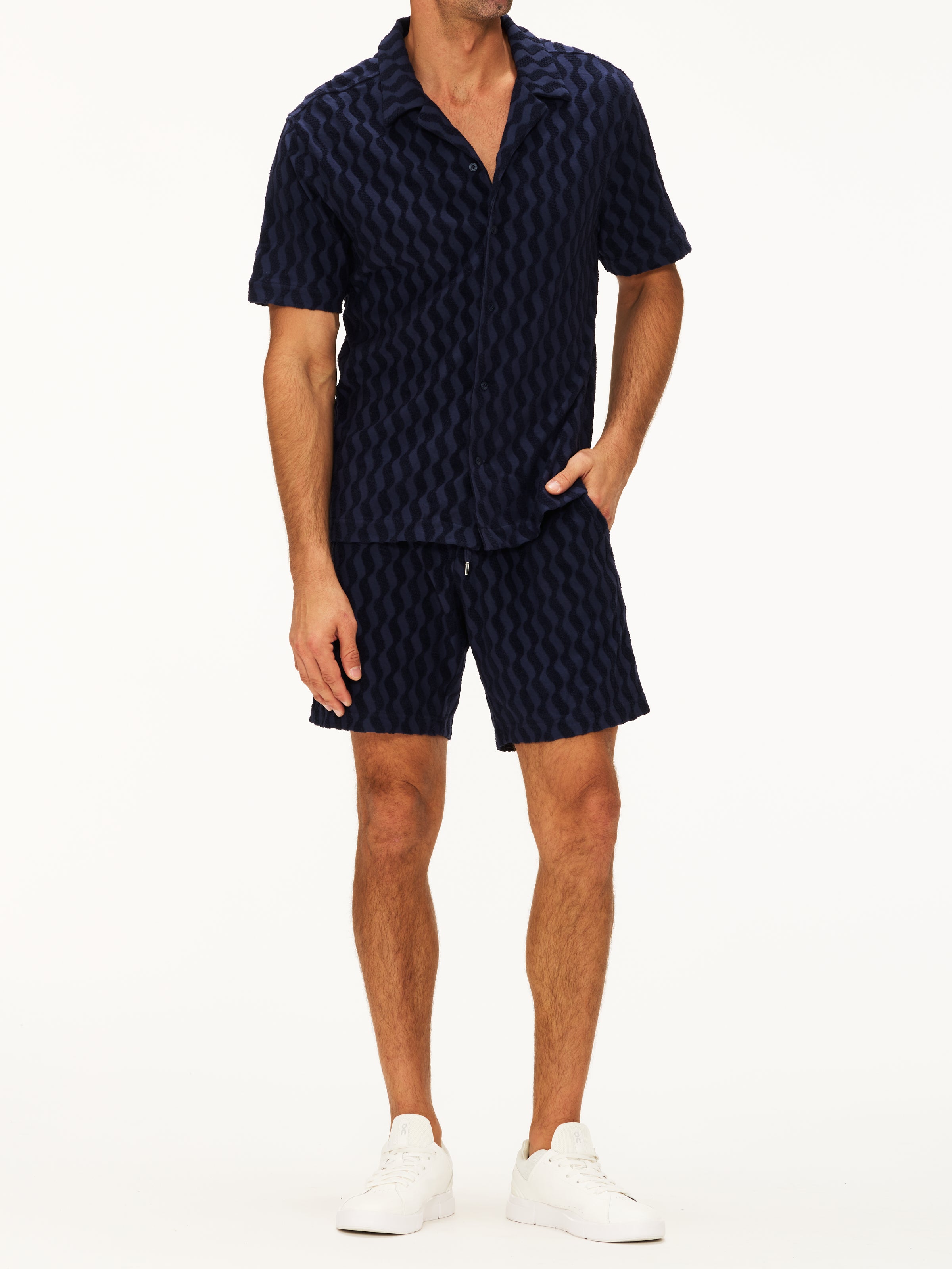 Frescobol Carioca Roberto Terry Shirt Short Sleeve Listra Jacquard