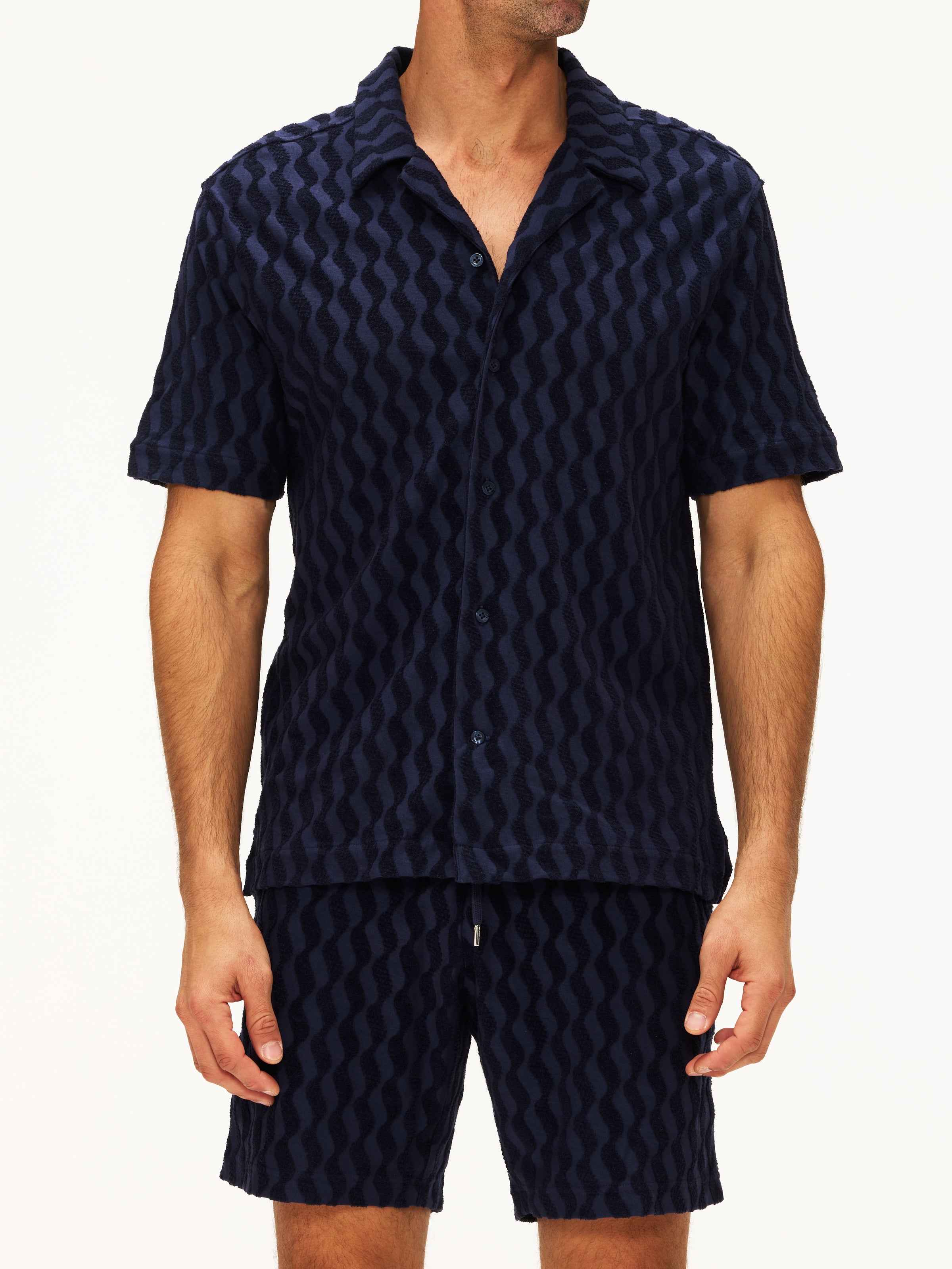Frescobol Carioca Roberto Terry Shirt Short Sleeve Listra Jacquard