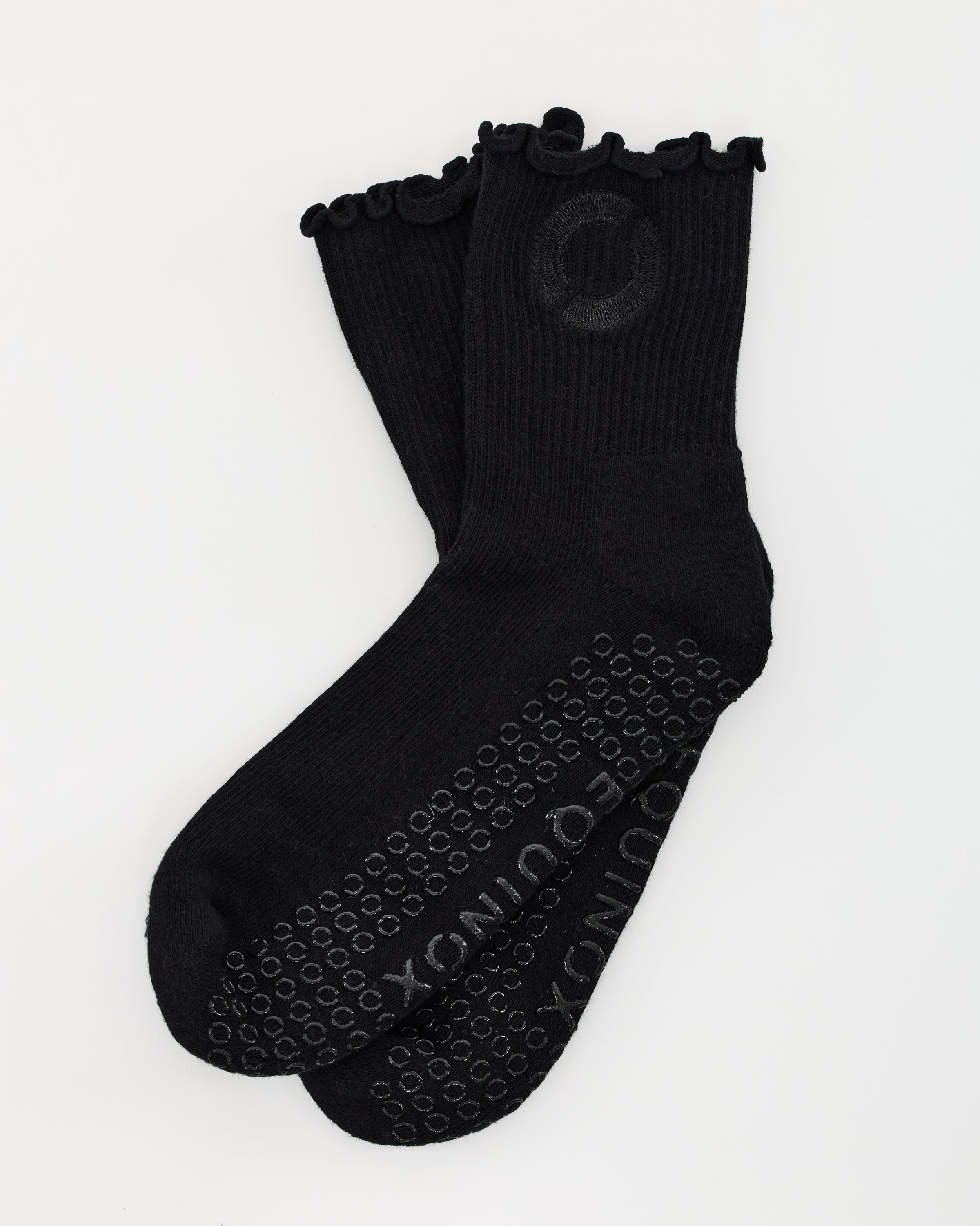Equinox Half Crew Ruffle Grip Sock