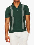 Ron Dorff Cotton-Silk Zip Collar Polo W. Stripes