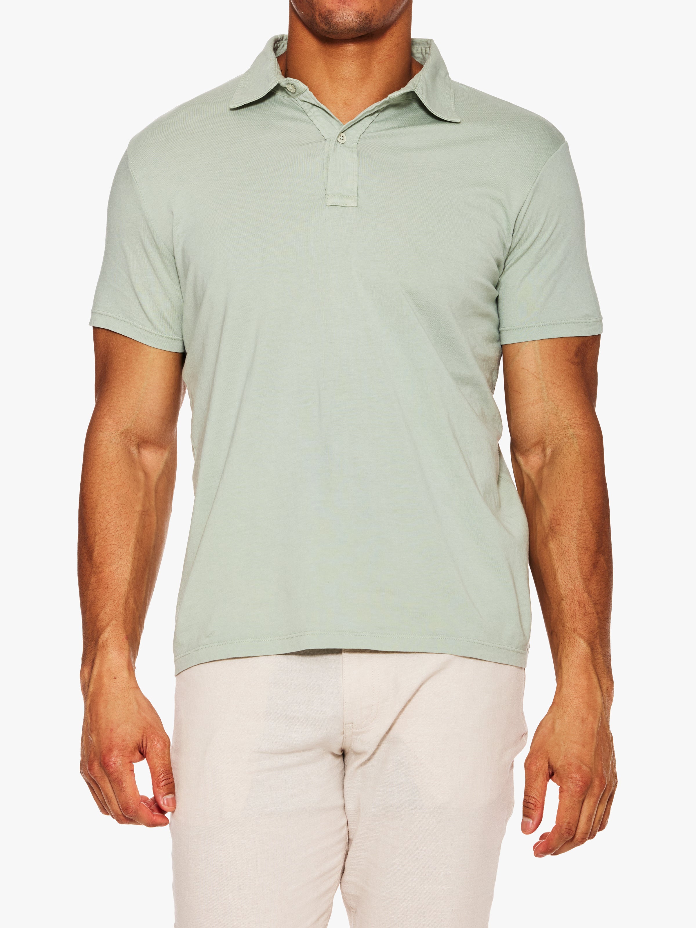Save Khaki Short Sleeve Supima Jersey Polo