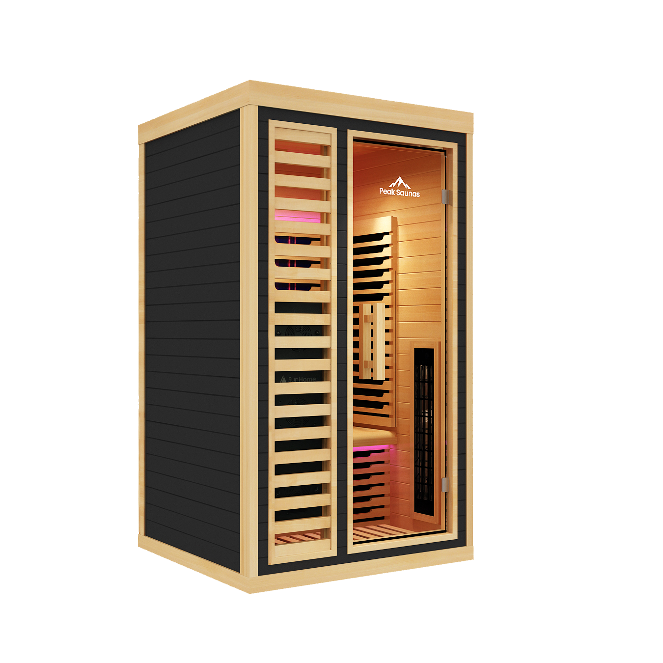 Shasta 1-Person Full Spectrum Infrared Sauna with Full-Body Medical-Grade Red Light Therapy & Smart WiFi App Control