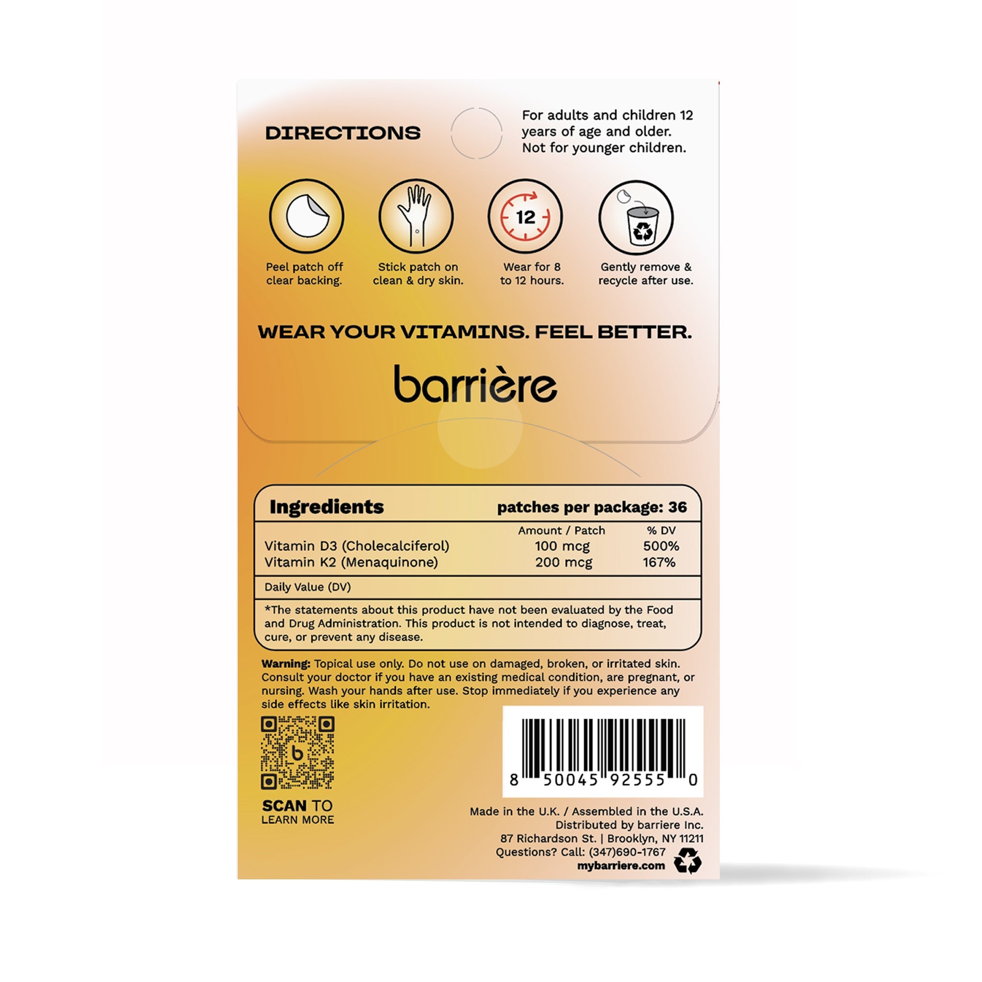 barrière Vitamin D Patch