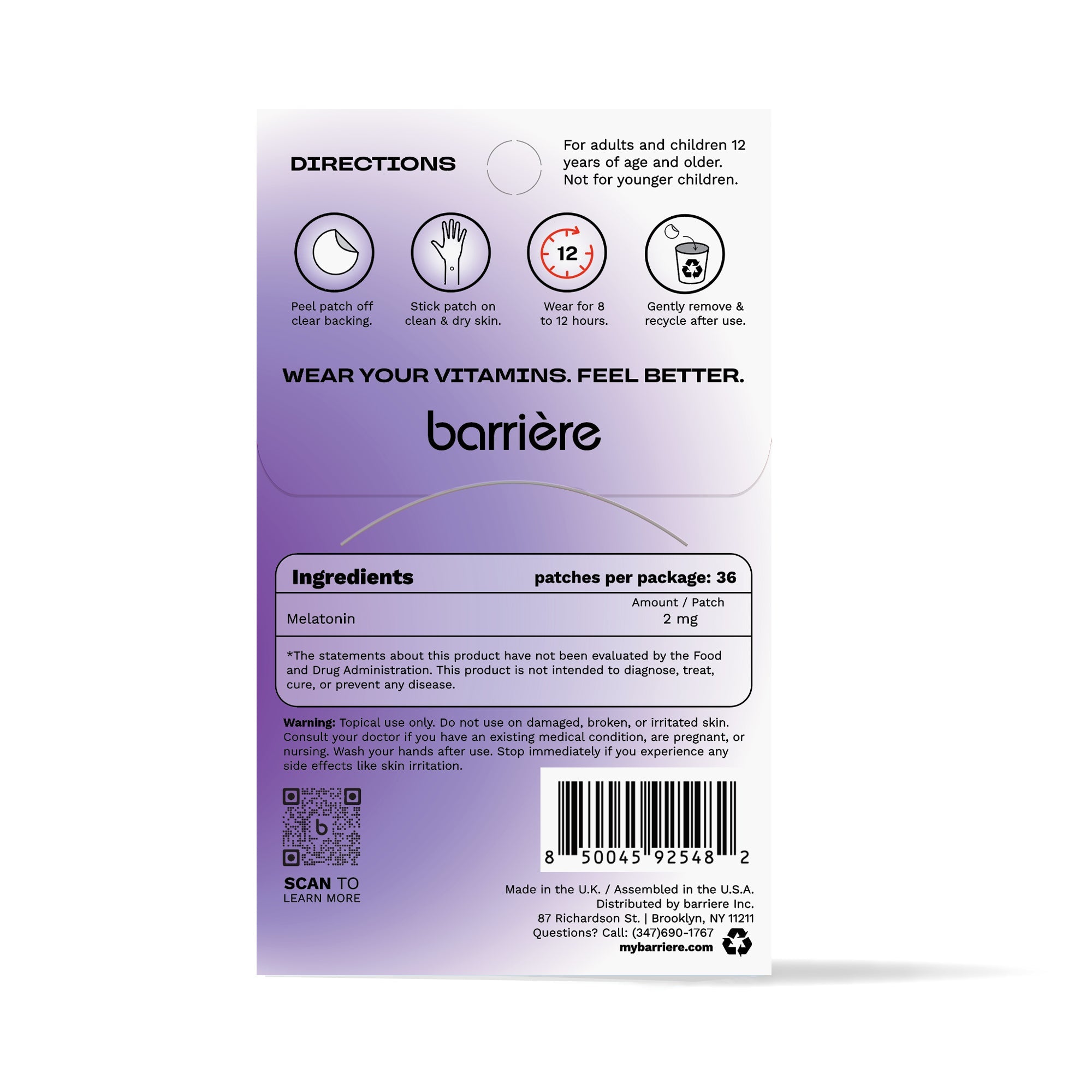 barrière Melatonin Sleep Patch
