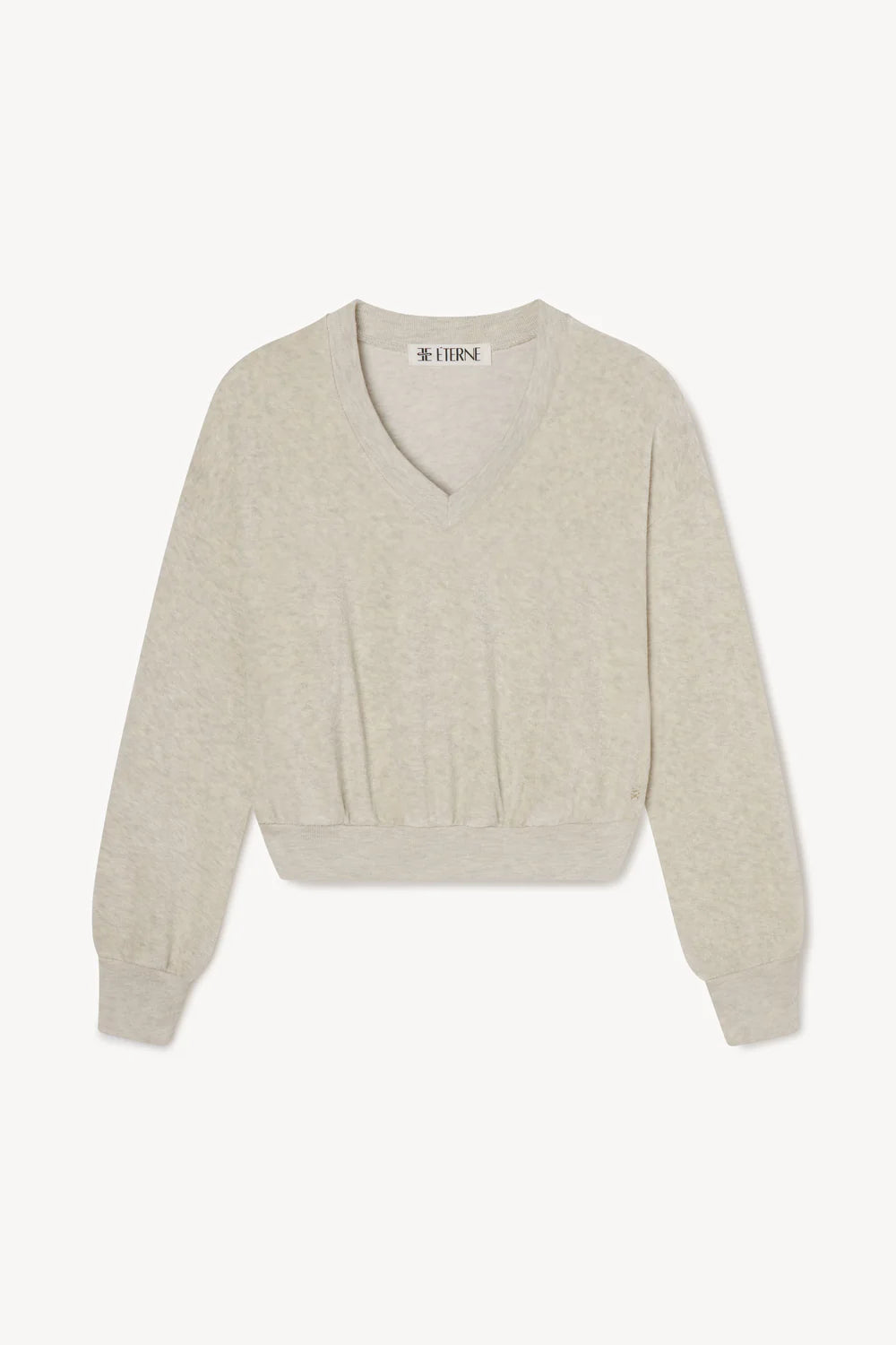 Eterne Cropped V-Neck Sweatshirt