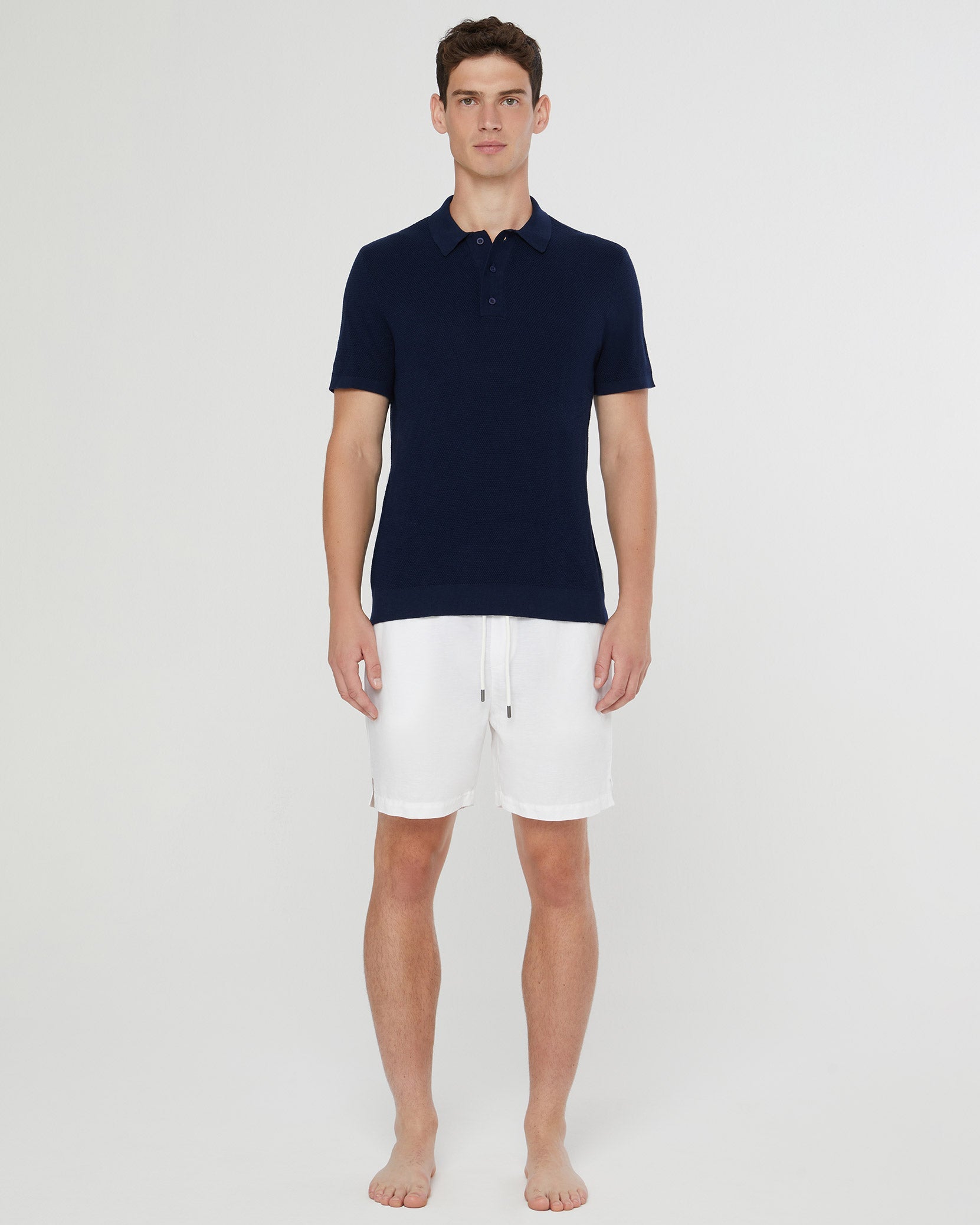 Onia Cotton Textured Knit Polo