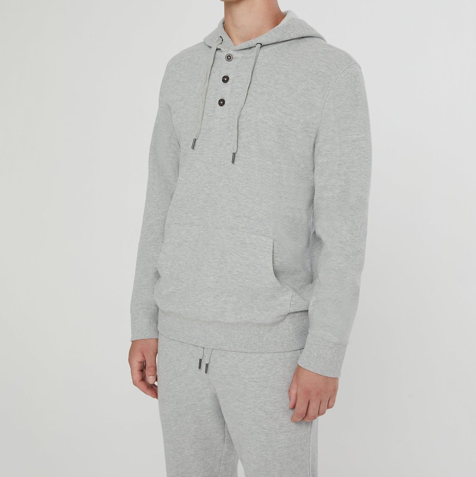 Onia Waffle Half Button Hoodie