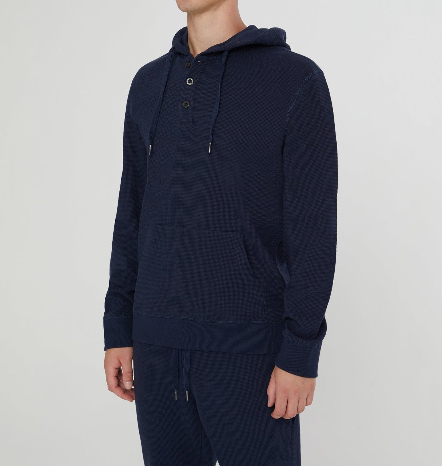 Onia Waffle Half Button Hoodie