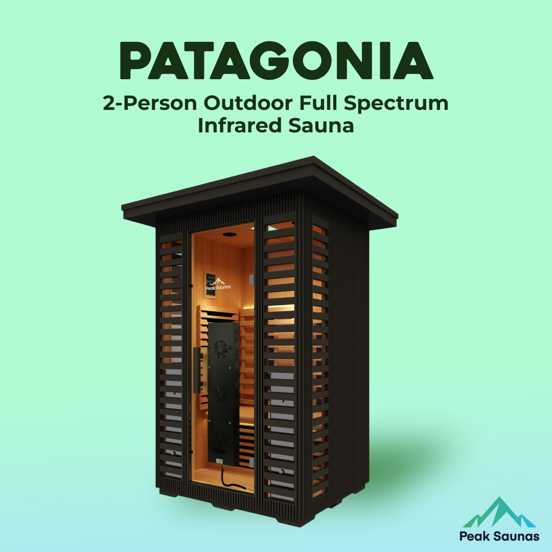 Patagonia 2-Person Outdoor Full Spectrum Infrared Sauna with Full-Body Medical-Grade Red Light Therapy and Smart WiFi App Control