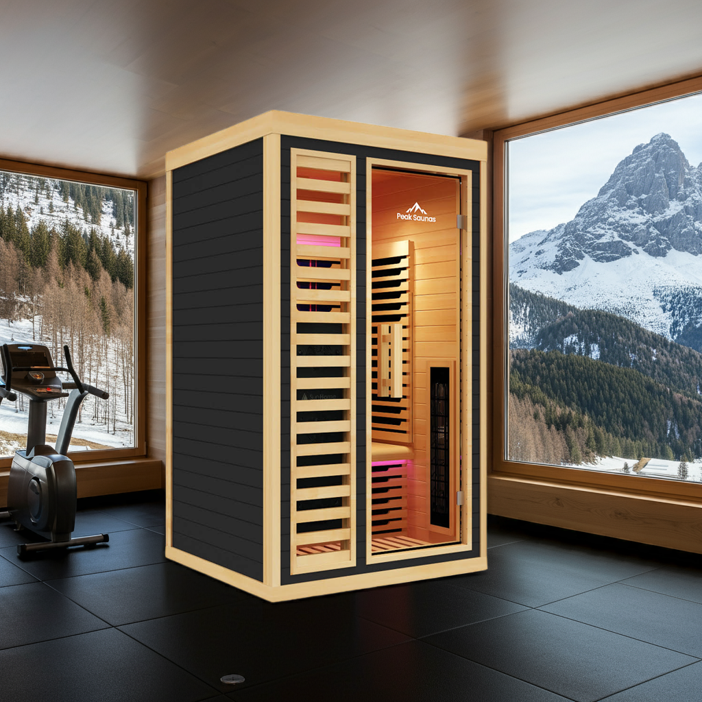 Shasta 1-Person Full Spectrum Infrared Sauna with Full-Body Medical-Grade Red Light Therapy & Smart WiFi App Control