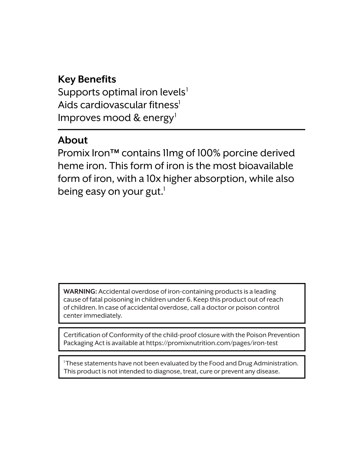 Promix Nutrition Iron (Heme Iron Polypeptide)