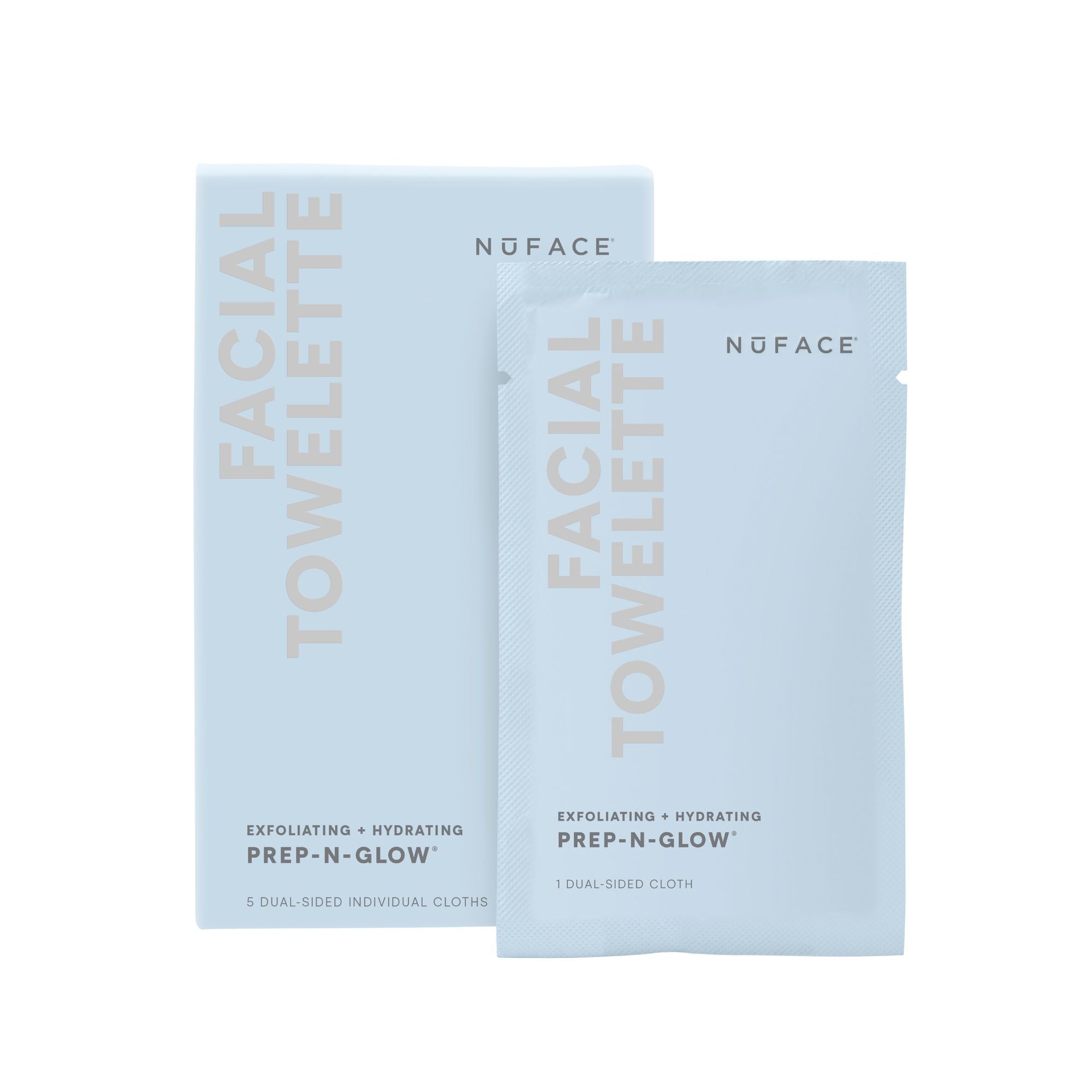 Nuface Prep-N-Glow Cleanse+Exfoliation Cloths - 20-pack